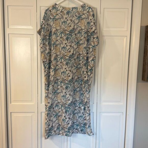 Roller rabbit Goan Forrest Jungle Print Kaftan dress coverup M/L - Picture 8 of 13